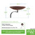 14" Burnt Copper Birdbath with Wall Mount Bracket