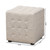 Baxton Studio Elladio Modern and Contemporary Beige Fabric Upholstered Tufted Cube Ottoman Set of 2