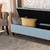 Baxton Studio Brette Mid-Century Modern Light Blue Fabric Upholstered  Brown Finished Wood Storage Bench Ottoman