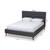 Baxton Studio Erlend Mid-Century Modern Gray Fabric Upholstered King Size Platform Bed