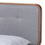 Baxton Studio Dilara Mid-Century Modern Light Gray Fabric Upholstered Walnut Brown Finished Wood King Size Platform Bed