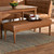 Baxton Studio Sanford Mid-Century Modern Tan Faux Leather Upholstered and Walnut Brown Finished Wood Dining Bench
