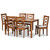 Baxton Studio Lanier Modern and Contemporary Grey Fabric Upholstered and Walnut Brown Finished Wood 7-Piece Dining Set