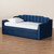 Baxton Studio Lennon Modern and Contemporary Navy Blue Velvet Fabric Upholstered Twin Size Daybed with Trundle