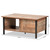 Baxton Studio Vaughan Modern and Contemporary Two-Tone Rustic Oak Brown and Black Finished Wood Coffee Table