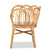 Baxton Studio Melody Modern and Contemporary Natural Finished Rattan Chair with White Cushion