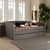 Baxton Studio Delora Modern and Contemporary Light Grey Fabric Upholstered Full Size Daybed with Roll-Out Trundle Bed