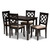 Baxton Studio Verner Modern and Contemporary Sand Fabric Upholstered Espresso Brown Finished 5-Piece Wood Dining Set