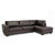 Baxton Studio Orland Brown Leather Modern Sectional Sofa Set with Right Facing Chaise