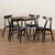 Baxton Studio Britte Mid-Century Modern Gray Fabric Upholstered Oak Brown Finished 5-Piece Wood Dining Set