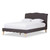 Baxton Studio Fannie Style Dark Grey Polyester Fabric Queen Size Platform Bed