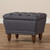 Baxton Studio Annabelle Modern and Contemporary Dark Grey Fabric Upholstered Walnut Wood Finished Button-Tufted Storage Ottoman
