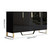 Contemporary 60" Sideboard Buffet 4-Door  Buffet Table - Black with Gold Accents