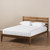 Baxton Studio Elmdon Mid-Century Modern Solid Walnut Wood Slatted Headboard Style King Size Platform Bed