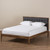 Baxton Studio Jupiter Mid-Century Modern Gray Fabric Upholstered Button-Tufted Full Size Platform Bed