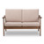 Baxton Studio Venza Mid-Century Modern Walnut Wood Light Brown Fabric Upholstered 2-Seater Loveseat