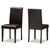 Baxton Studio Mia Modern and Contemporary Dark Brown Faux Leather Upholstered Dining Chair (Set of 2)