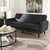Baxton Studio Carina Mid-Century Modern Dark Grey Fabric Upholstered Sofa