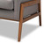 Baxton Studio Perris Mid-Century Modern Grey Fabric Upholstered Walnut Wood Lounge Chair
