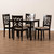 Baxton Studio Caron Modern and Contemporary Sand Fabric Upholstered Espresso Brown Finished Wood 5-Piece Dining Set