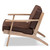 Baxton Studio Sigrid Mid-Century Modern Brown Faux Leather Effect Fabric Upholstered Antique Oak Finished Wood Armchair