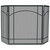 3 Panel Black Wrought Iron Screen, Mission Design