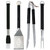 4 Piece Barbecue Tool Set with Plastic Finger Grip