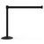 Banner Stakes 7' Retractable Belt Barrier Set with Base, Black Post and Blank Black Belt - AL6108B