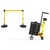 Banner Stakes 75' Barrier System with Cart, 5 Bases, Retractable Belts and Posts; Blank Yellow - PL4000-Y