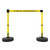 Banner Stakes 15' Barrier System with 2 Bases, Posts, Stakes and 1 Retractable Belt; Yellow "ATTENTION – ENTRÉE INTERDITE" - PL4246