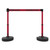 Banner Stakes 15' Barrier System with 2 Bases, Posts, Stakes and 1 Retractable Belt; Red "Stay Behind the Line" - PL4295