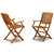 East West Furniture Foldable Patio Armchairs Set of 2 in Natural Oil Finish  - BCMCANA