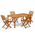 East West Furniture 5 Piece Patio Dining Set in Natural Oil Finish  - CMBS5CANA