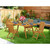 East West Furniture 5 Piece Patio Dining Set in Natural Oil Finish  - DECN5C5NA