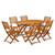 East West Furniture 7 Piece Patio Dining Set in Natural Oil Finish  - DIBS72CANA