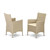 East West Furniture Wicker Patio Chairs Set of 2- Cream Finish - HVLC153V
