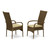 East West Furniture Wicker Patio Chairs with Beige Cushion Set of 2- Brown Finish - OSLC102A