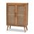 Baxton Studio Alina Mid-Century Modern Medium Oak Finished Wood and Rattan 2-Door Accent Storage Cabinet - Less Than Perfect