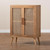 Baxton Studio Alina Mid-Century Modern Medium Oak Finished Wood and Rattan 2-Door Accent Storage Cabinet - Less Than Perfect