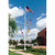 Nautical Double Mast Series 80ft 3 Sections Commercial Flagpole - .375in Wall Thickness - 12in Butt Diameter