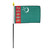 Turkmenistan 4x6 Inch stick Flag