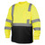 High Vis Lime Green Pyramex Hi-Viz Class 3 Black Bottom Long Sleeve T-Shirt - RLTS3110B