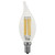 Case of 24 - LED BA10 Filament Bulb - 4.5W - 60W Equiv. - Dimmable - Clear Glass - Bent Tip - Euri Lighting (6 Packs of 4 Bulbs)