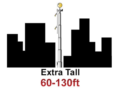 Extra Tall Commercial Flagpoles