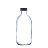 300ml Clear Alpha Sirop Bottle with Black Polycone Lid