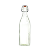 A 1 litre glass faceted swing stopper glass bottle