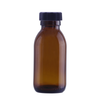 90ml Small Amber Sirop Alpha Bottle with black polycone lid