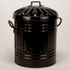 Galvanised Metal Painted Mini Dustbin in Black
