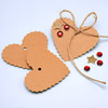 Heart Shaped Brown Tags with Scallop Edging (Pack of 10)