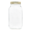 A 1000ml Kilner Jar  with a separate metal heat sealable disc and 68MM screw band.